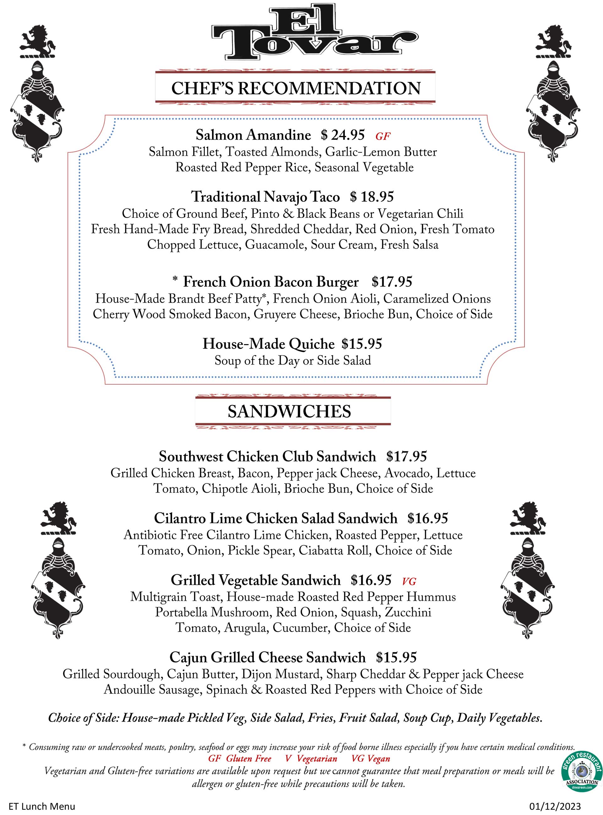 menu