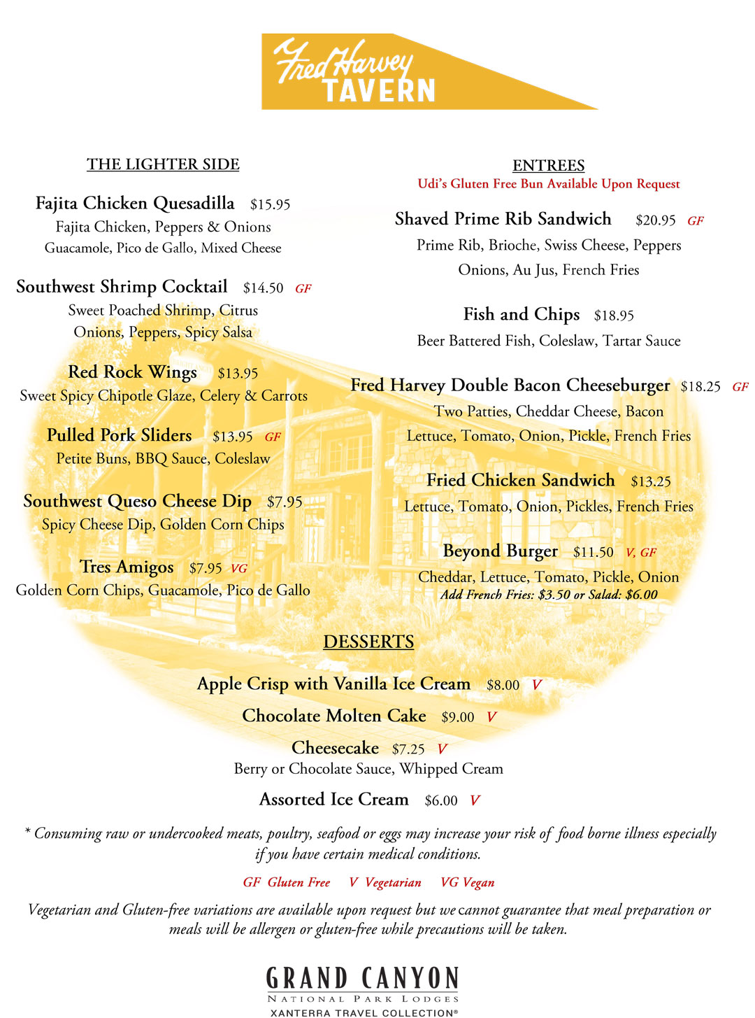 Fred Harvey Tavern Food