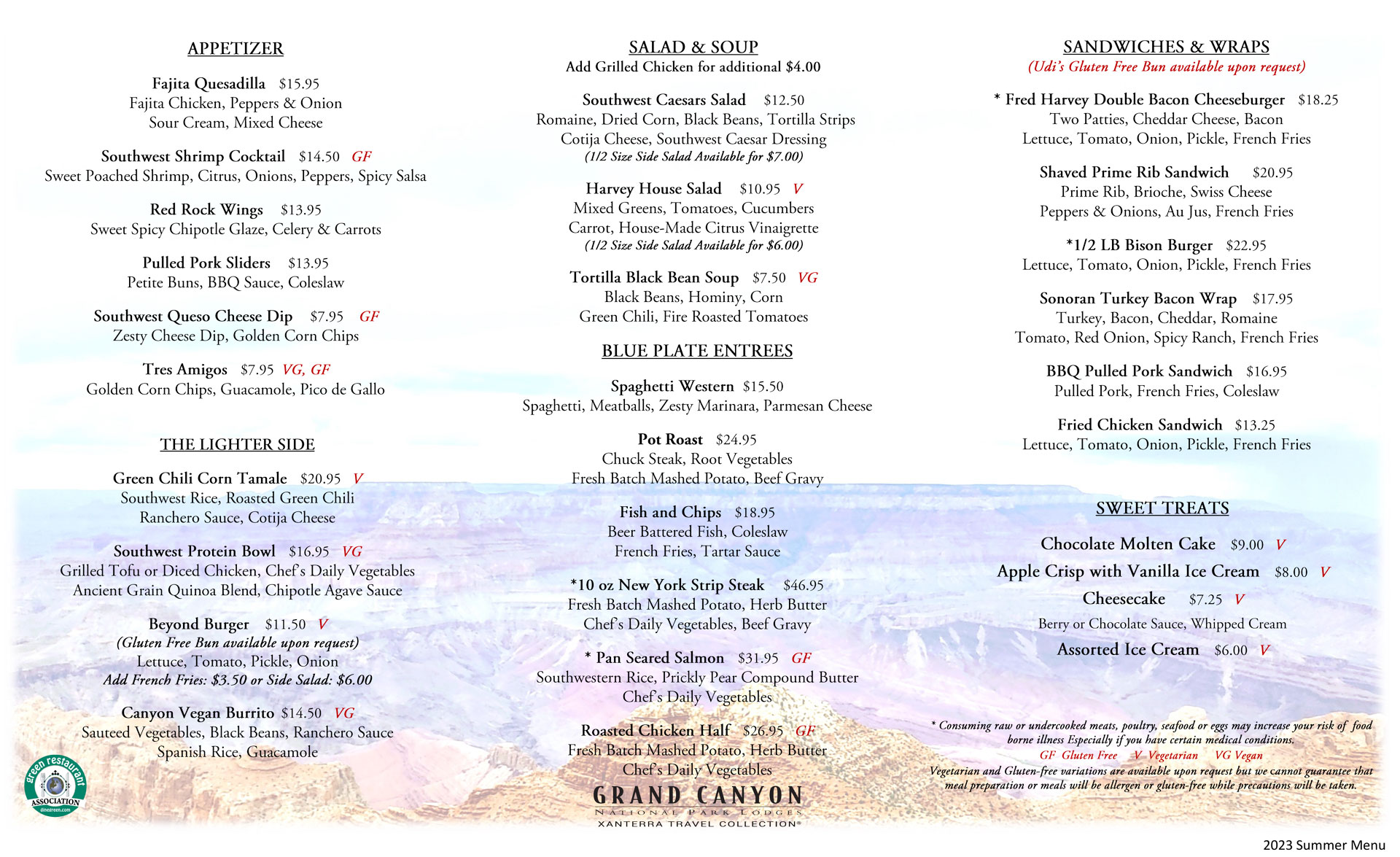 Harvey House Café All Day Menu