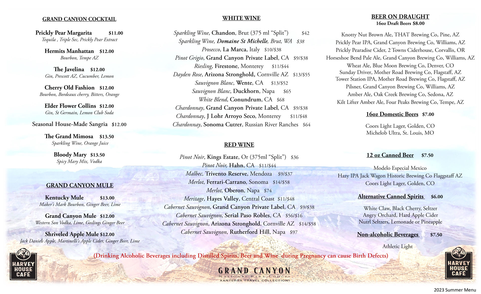 Harvey House Café All Day Menu