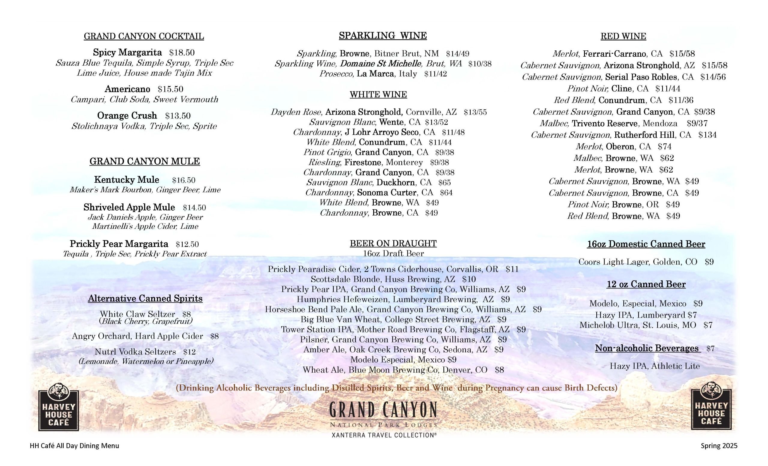 Harvey House Café All Day Menu